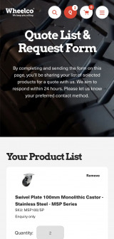 Wheelco mobile screen shot